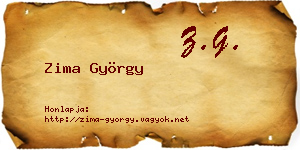 Zima György névjegykártya